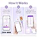 Easy@Home Smart Basal Thermometer, Large Screen and Backlit, Period Tracker with Premom (iOS & Android) - Auto BBT Sync, Charting, Coverline, Accurate Fertility Prediction EBT-300 Purple