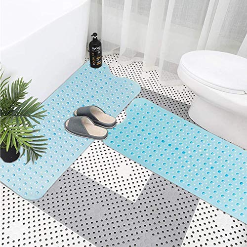 Hito-Goods Badmat, badmatten, antislip, schimmelbestendig, extra lange douchemat met zuignap voor badkamer, badmat… - Image 7