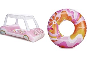 Barbie Malibu Golf Cart Pool Float with 50' Dream Tube