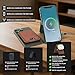 Magnetic Wallet, MagSafe Compatible Card Holder with Wireless Charging, Magnetic Phone Wallet Stand, Charges for iPhone 16/15/14/13/12 Series, Smartwatch, Vegan Leather, Travel Essential, Black