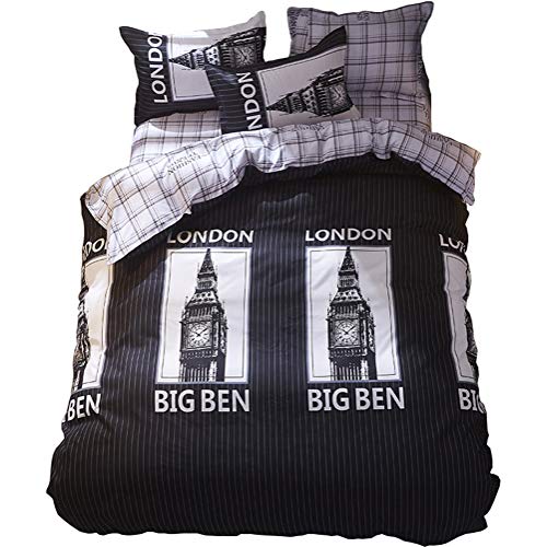 Mateju Ensemble de literie Housse de Couette, literie Trois pièces Parure de lit Microfibre de Housses de Couette Amateur Couette et Taies d'oreiller...