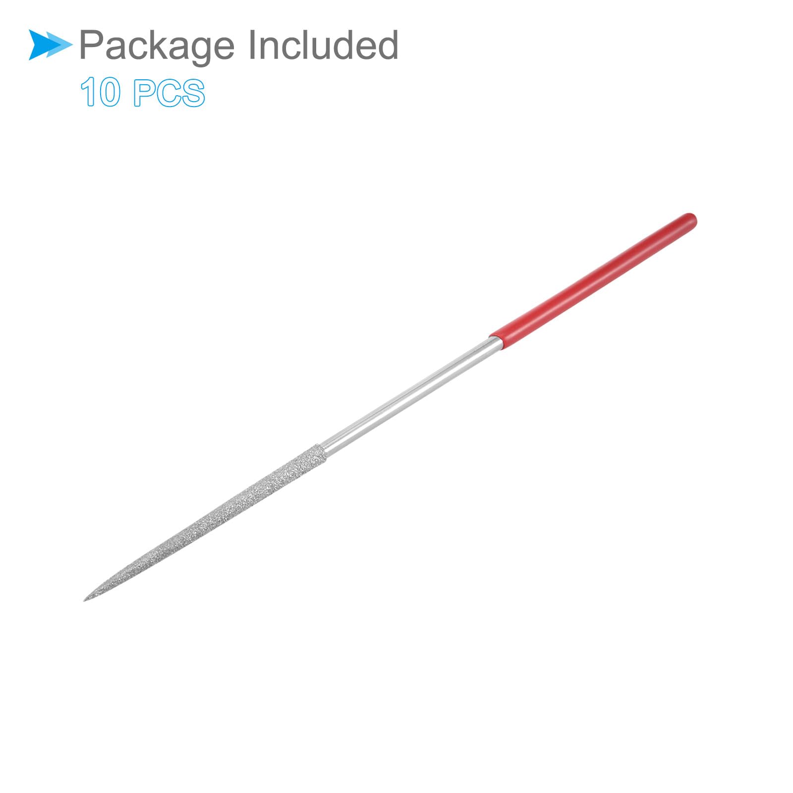 CoCud Lot De 2 Limes Aiguilles Diamantées - Grain 150 - Tige De 3 Mm - Longueur : 140 Mm - Lime Ronde Diamantée - (Applications : Pour Métal, Verre, Pierre