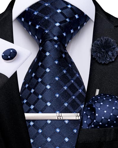 Image of DiBanGu Silk Zipper Ties for Men, Formal Pre-tied Necktie | Adjustable Tie,6PCS,Various Design Styles,Jacquard Woven,Skin-friendly,Practical Gift,Great for Wedding Party,Business Formal