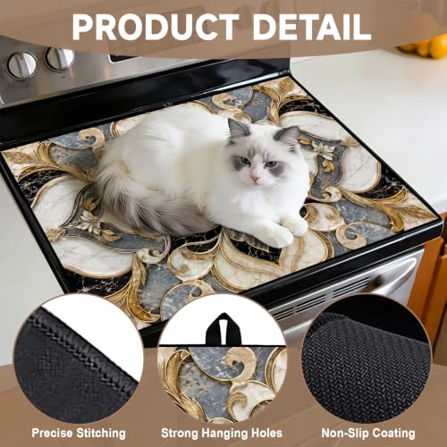 Image of Stove Burner Covers Non-Slip Electric Cooktop Protector Mat (Ornate)