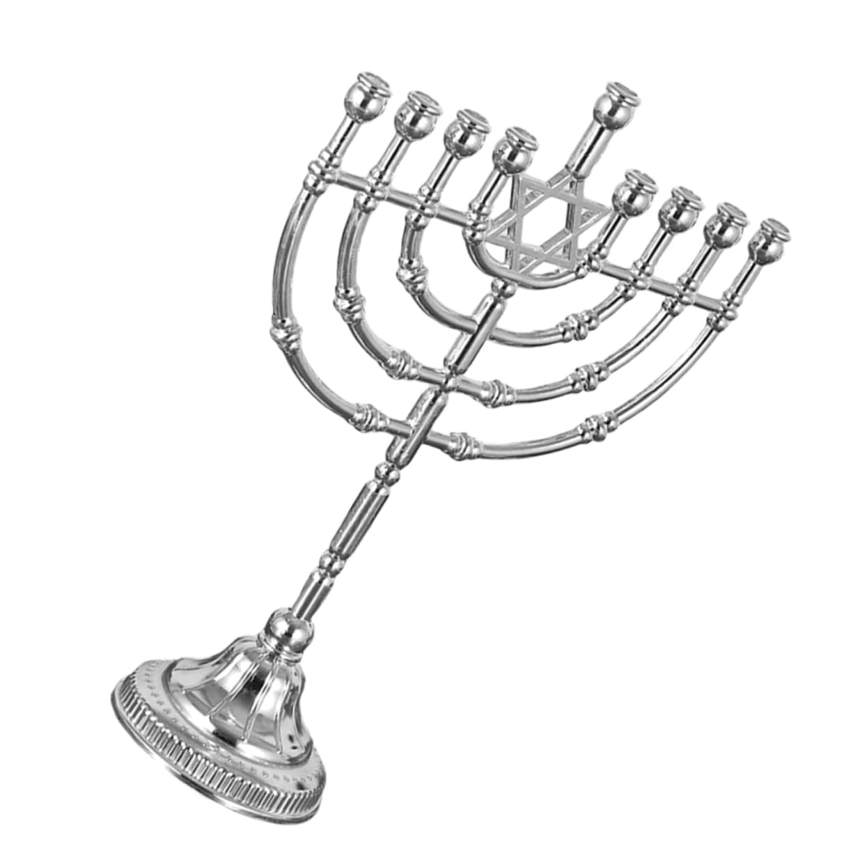 Candelabro Judío Vintage de Aleación de Zinc Plata 9 Orificios | Resistente al Desgaste, Fácil de Limpiar y Mantener, para Bodas y Oraciones