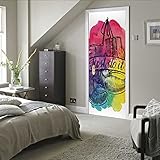  pegatinas pared decorativas 3d 77x200cm(30.31 inches * 78.74 inches)Guantes de boxeo deportes Autoadhesivo Puerta interior Papel Pintado Murales Arte Posters Pared Decorativas Creativo Etiqueta De La