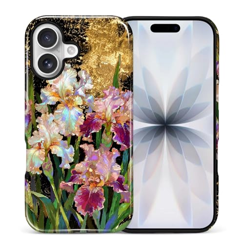 Coque iPhone 17 hybride rigide et esthétique avec motif floral pour fille