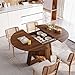 COSIEST 43.3in-59in Extendable Round Dining Table for 4-8 People, Modern Oval Kitchen Table with Storage Shelf & Removable Leaves, Space Saving Wood Dinner Table for Kitchen Living Room(Walnut)