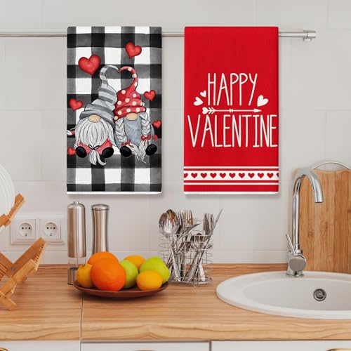 YUNHENTONG Toallas de Cocina,Toallas de Cocina de San Valentín,Paños de Cocina Algodon,Multiusos Trapos Cocina de Suaves y absorbentes para Decoracion Navidad Hogar (Rosa A) - imagen 4