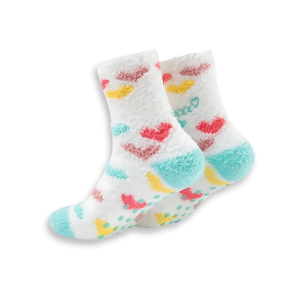 Papillon Collection Womens Boofle Adult With Non-slip Sole - XXX Kisses Fluffy Socks, Multicolour, 9 UK