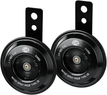 HELLA 012588011 Motorcycle Series Black 12V Disc Horn Kit (Universal Fit-Set/Box)