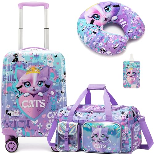 HTgroce Maleta de Viaje Cabina Infantil Equipaje de Mano Bolsa Deporte Niña. 4 Ruedas Material ABS. Asa telescópica.