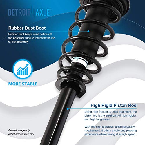 Image of Detroit Axle - 12pc Front End Suspension Kit for 2001-2005 Mitsubishi Eclipse, Lower Control Arms w /Ball Joint Struts & Coil Spring Outer Tie Rods Front and Rear Sway Bars 2002 2003 2004 Replacement