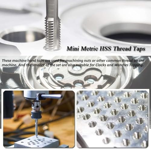 10 Stück Metrischer Gewindebohrer Set Mini Maschinen Gewindebohrer M1/M1.2/M1.4/M1.6/M1.7/M1.8/M2/M2.5/M3/M3.5 Handgewindebohrer für Uhren