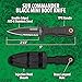 Combat Commander Black Mini Boot Knife | Compact Self Defense Knife | Double-Edged Blade | Impact Resistant Handle | Injection Molded Sheath | 5