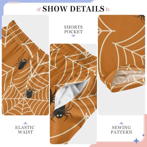 Black Spiders Boys Pants Boys Athletic Pants Long Pant for Boywith Pockets Wide-Leg Size 6-14Y4