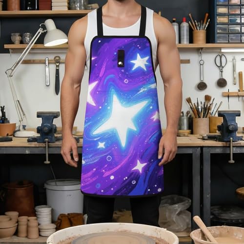 Delantal de trabajo con estampado de estrellas para hombres miniatura 4