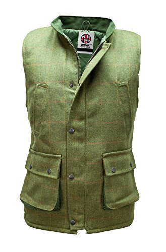 WWK Mens Tweed Bodywarmer Gilet Hunting Shooting Vest