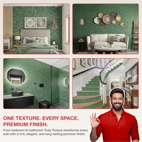 Image of Marble Texture Paint, 3D Designer Stone and Granite Luxury Finish, Washable Water Resistant Acrylic Emulsion, Interior Exterior Ready to use (Emerald Quartz)