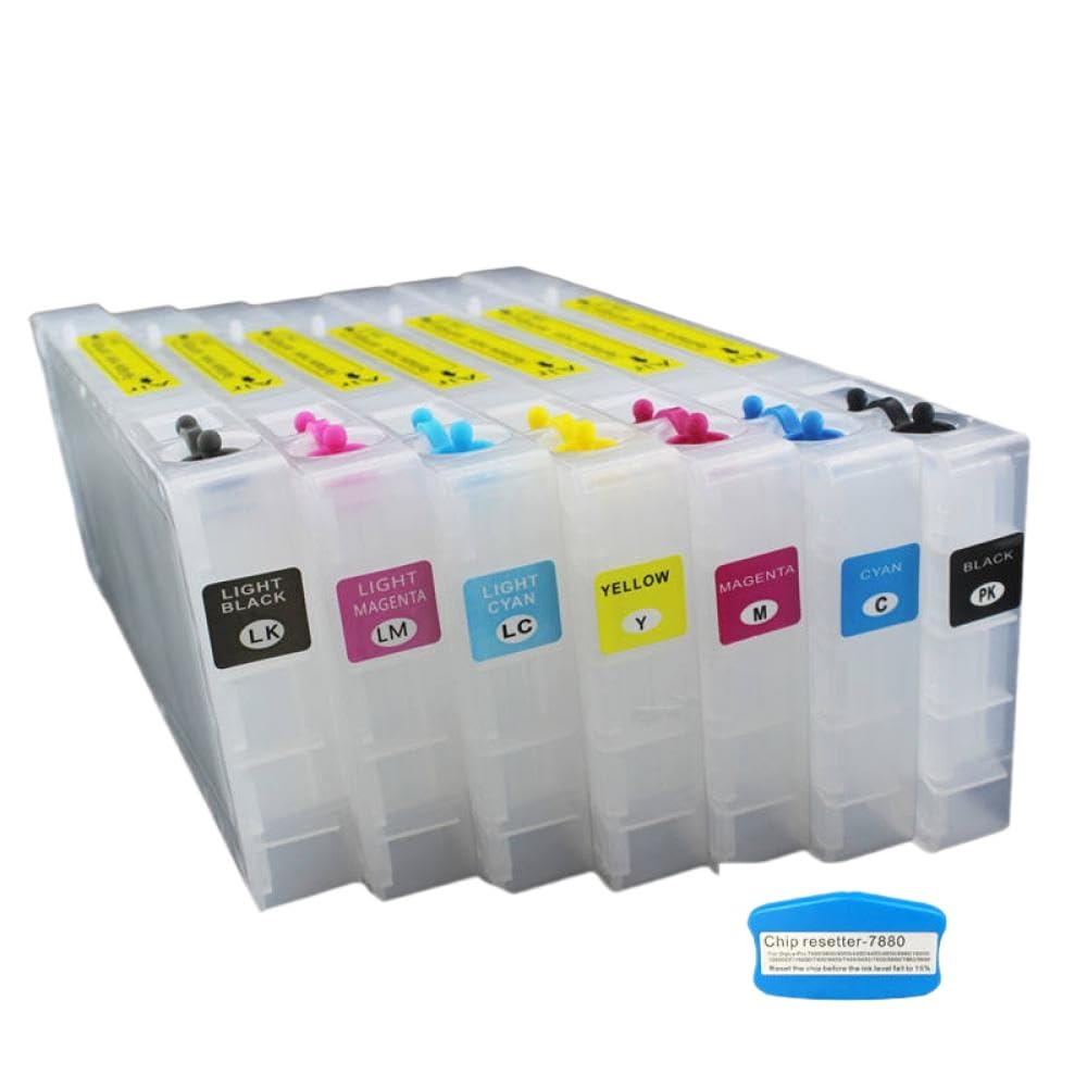 Nachfüllbare Tintenpatronen, kompatibel mit Pro7600 Pro9600 und Chip-Resetter, 300 ml, 7 Stück