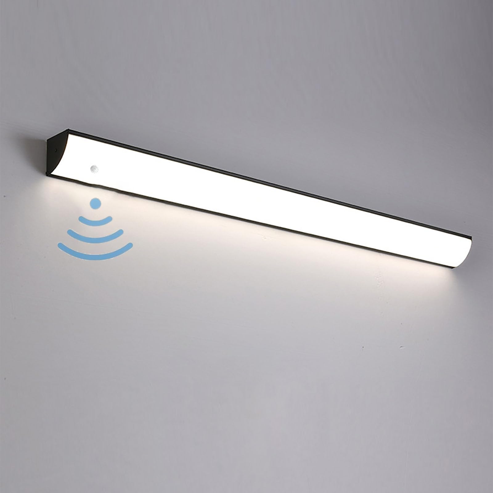 LED Applique da Parete Esterno/Interno Lampada da Parete Esterna con Sensore Movimento IP65 Impermeabile Nero Lunga Plafoniera da Esterno Luce da Parete Per Villa Terrazzo (Luce Neutra,40cm)