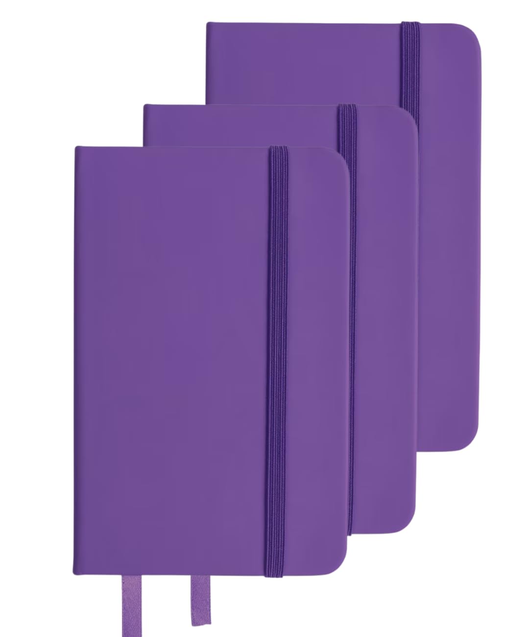Taccuino A6 con Elastico – Copertina Rigida in Similpelle PU, 80 Pagine, Carta Bianca 80g/m² – Quaderno Tascabile per Appunti, Viaggi, Diario, Scuola, Ufficio (100, Viola)
