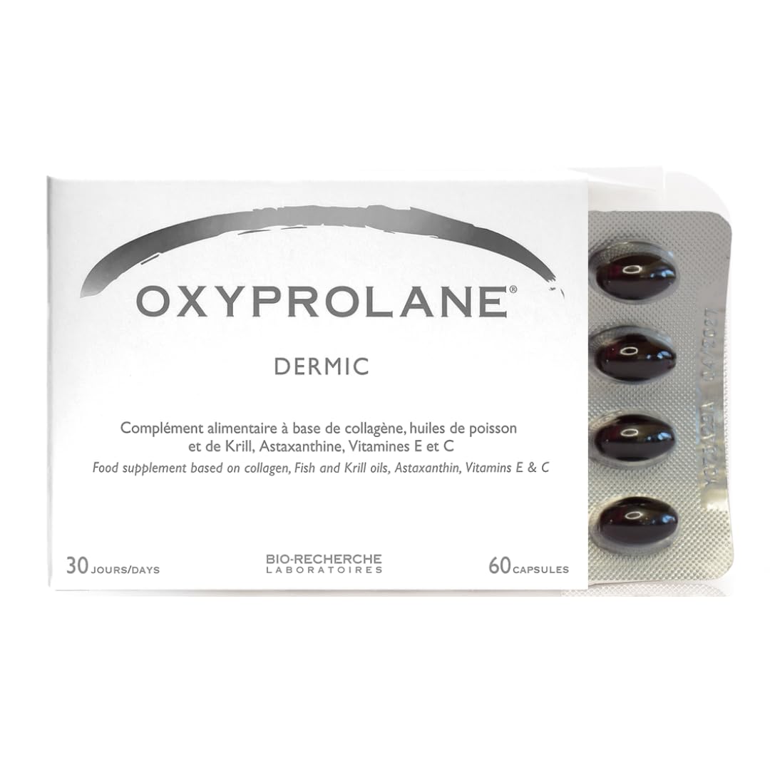 Oxyprolane® Dermic • Complément Alimentaire Anti-âge et Cicatrisant • Cure 1 mois / 60 gélules (2/j) • + 30% de synthèse du collagène en 3j • Fabriqué en France