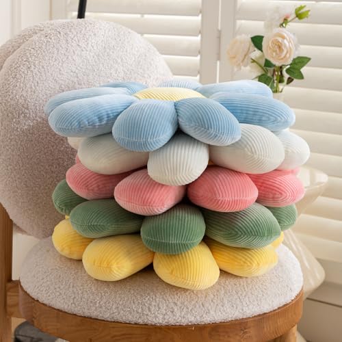 Image of HOKIPO Flower Shaped Plush Throw Pillow Cushion for Sofa, Couch, Chair, Bed, Bedroom, Nursery, Props or Home Decor - 37 cm, Baby Pink (AR-5921-PNK)