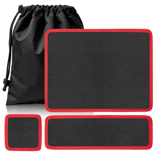 3 Pcs Flexible Heavy-Duty Magnetic Tool Mat Strong Magnets Hold Parts Upside Down Non-Slip Surface Magnetic Tool Tray with Storage Bag for Auto Repair Workshop & Jobsite
