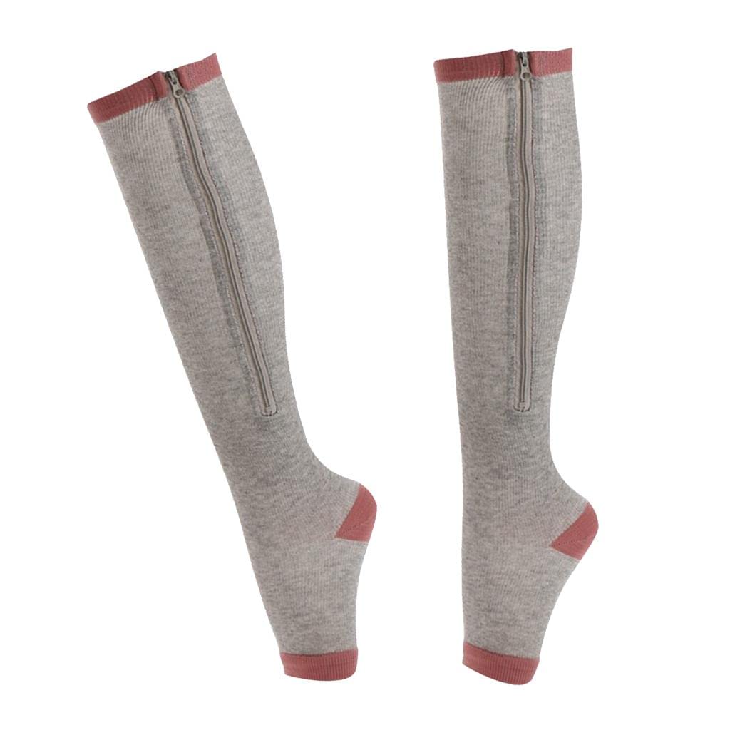 bnf Compression Zip Up Socks Open-Toe Zipper Leg Support Knee Stocking Gray S M | Clothing Shoes & Accessories | Mens Clothing | Socks-image-43