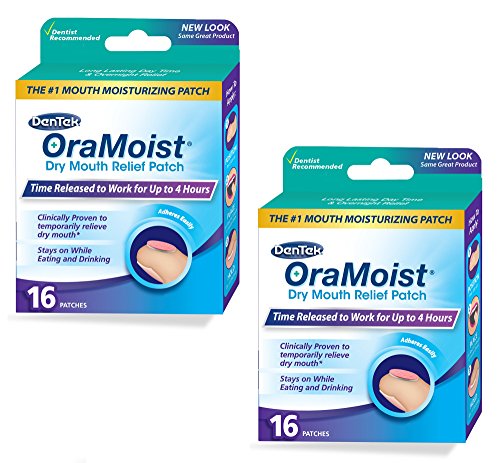 OraMoist Dry Mouth Relief Patch | 16-Count per Pack | 2-Pack