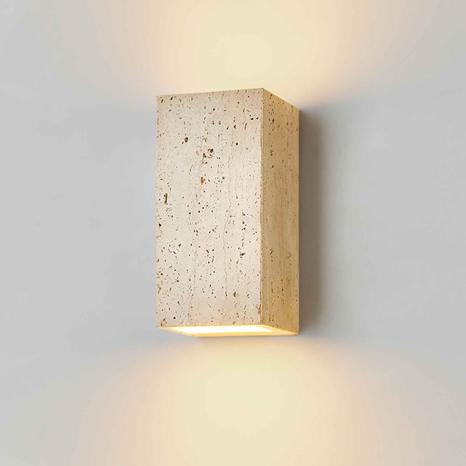 Natural Stone Square Wall Sconce Rectangular Wall Light Retro Outdoor Indoor Are Available Waterproof Wall Lamps Japanese Wabi-sabi Wind Staircase Entrance Balcony Bathroom Farmhouse Wall Light