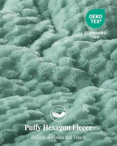 Image of Topblan Weighted Blanket for Adults, 60 inch x 80 inch 20lbs, Soft Sherpa Queen Size Heavy Blanket with 3D Jacquard Turtle Shell Flannel Fleece for Couch and Bed