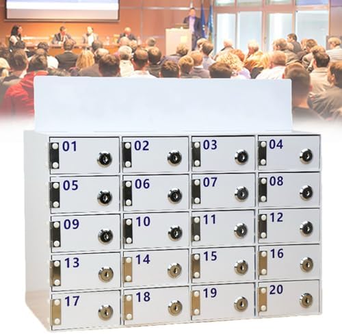 Acrylic Cell Phone Locker Box with 40 Slots, Wall-Mounted Storage Cabinet for Office, School & Classroom, Lockable with Door & Keys, Secure Phone Storage Solution