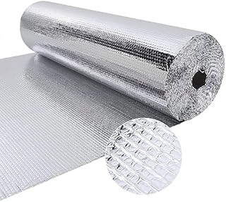 The Fellie 15m x 1m Aluminium Bubble Foil Insulation Roll, Radiator Foil Insulation, Radiator Reflector Panels, Thermal Wrap Insulation Roll for Windows Floor Van Camper Wall Roof, 3mm Thickness