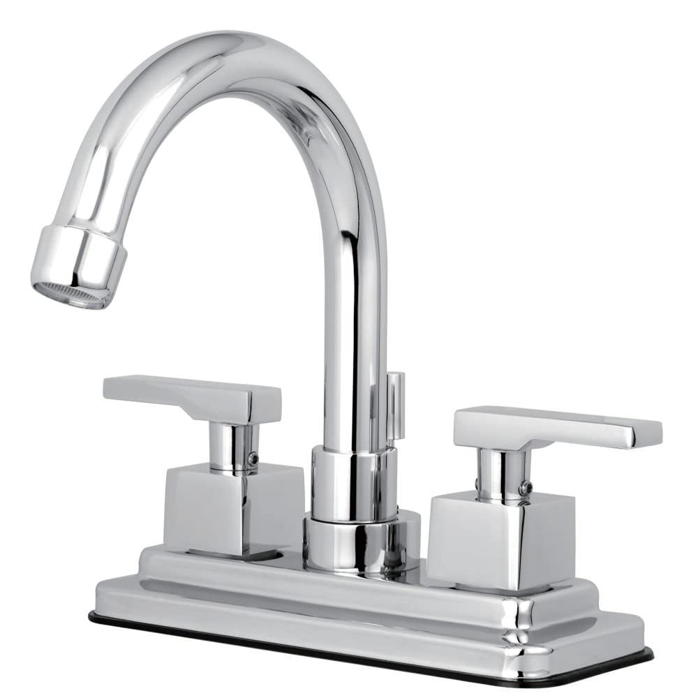 Kingston Brass KS8661QLL Executive 4 İnç İkiz Kollu Kulp Merkezli Lavabo Bataryası, Parlak Krom