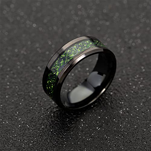 Image of HIJONES Unisex Carbide Fiber Celtic Dragon Spinner Ring Stainless Steel Wedding Spins Band