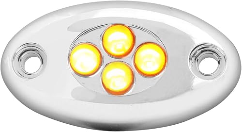 GG Grand General 87420 Luz ámbar 4 LED de cortesía, base transparente