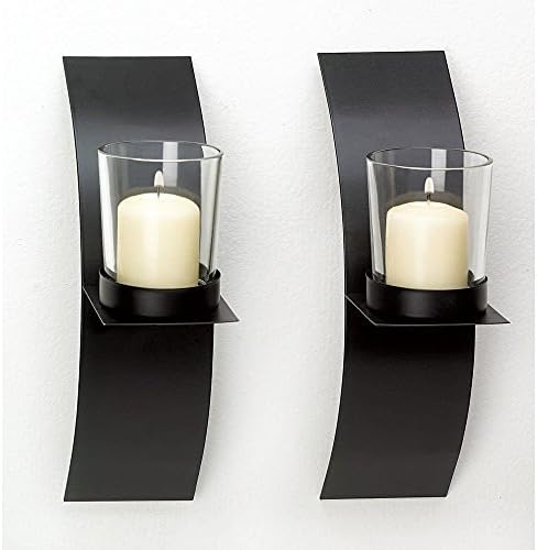 New Modern Art Candle Holder Wall Sconce Plaque Set of 2