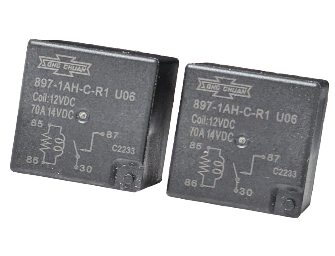 (Pack of 2) 897-1AH-C-R1-U06-12VDC, 70A 12VDC, SPST with Resistor