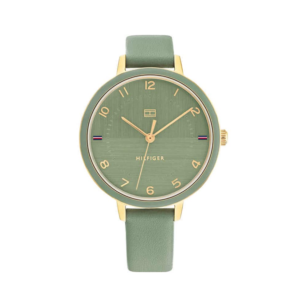 Tommy Hilfiger Quartz Analog Green Dial Leather Strap Watch for Women-TH1782583 (B0BTYG96DP) Amazon Price History, Amazon Price Tracker