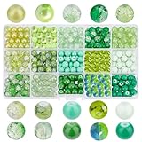 PH PandaHall 450pcs 8mm Green Glass Beads 15 Colors Beads Bracelet Beads Craft Glass Beads St Patrick Day Beads Loose Beads for Spring Home Decor Earring Necklace Bracelet Jewelry Making