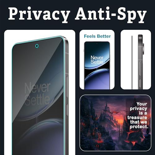 Image of FIRST MART Privacy Tempered Glass for OnePlus Nord 4 and Nord 3 (6.74 Inch) Edge to Edge Screen Coverage with Easy Installation kit & Cable Protector | Anti-Spy Protection