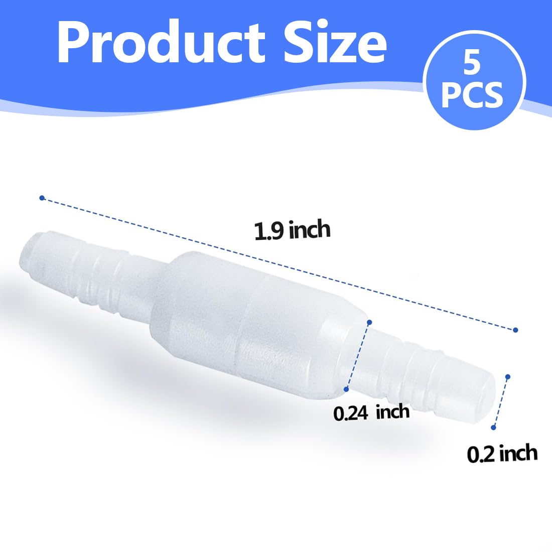 YUZNA Pack of 5 Swivel Oxygen Pipe Connectors, O2 Pipe Connectors, Prevent Torsion of Oxygen Tube - Image 2