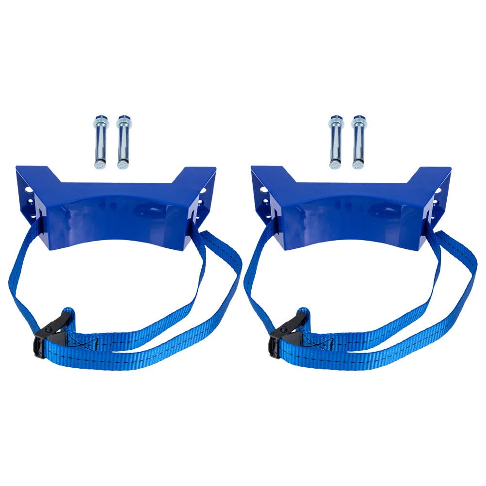 2Pcs Wall Mounted Gas Cylinder Rack Adjustable Tank Holder with Strap Versatile Bracket for Oxygen and Hydrogen Cylinders Easy Installation Reliable Stability
