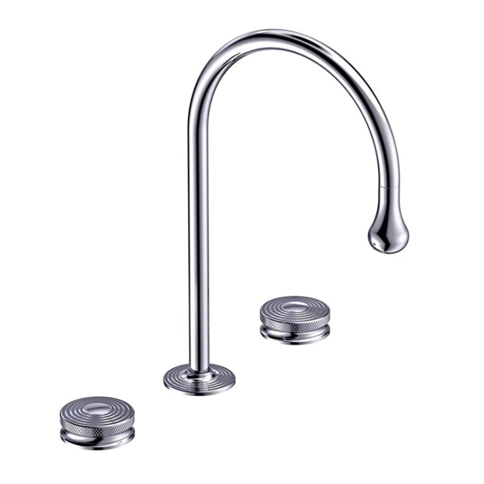 Robinet mitigeur de lavabo à trois trous en laiton pour évier de salle de bain