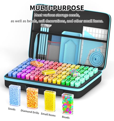 Image of Diamond Painting Storage Containers Art Kits for Adults, 80 Slots Portable Bead Storage Boxes for Diamond Painting Accessories and Tools