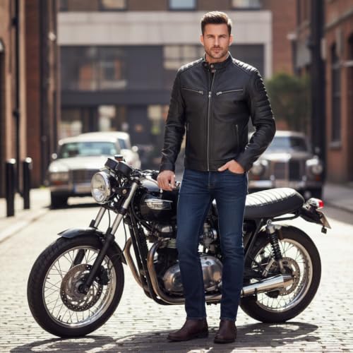 JILDISH Natural Grain Biker Jacket