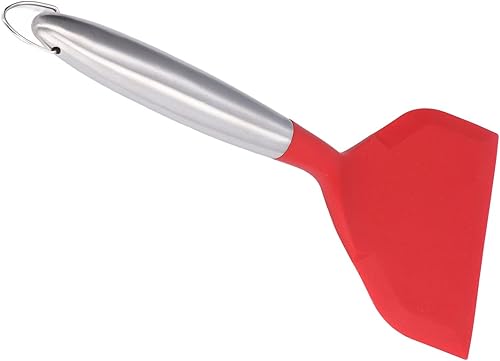Miniatura 9 de Espátula ancha, espátula de boca ancha de silicona con mango de acero inoxidable, espátulas antiadherentes para tortillas, hamburguesas de pescado