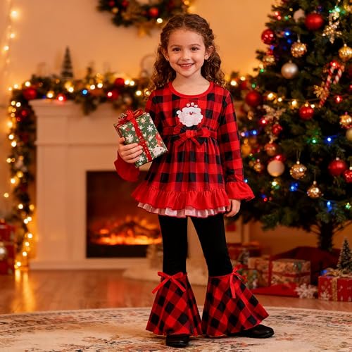 Image of Axumity Kid Girl Clothes Ruffle Sleeve Top Floral Allover Pants 3-9 Years Fall Outfit Set